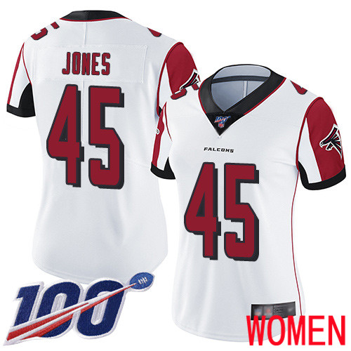 Atlanta Falcons Limited White Women Deion Jones Road Jersey NFL Football #45 100th Season Vapor Untouchable->youth nfl jersey->Youth Jersey